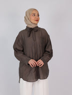 Oversize Yaka Detaylı Gömlek