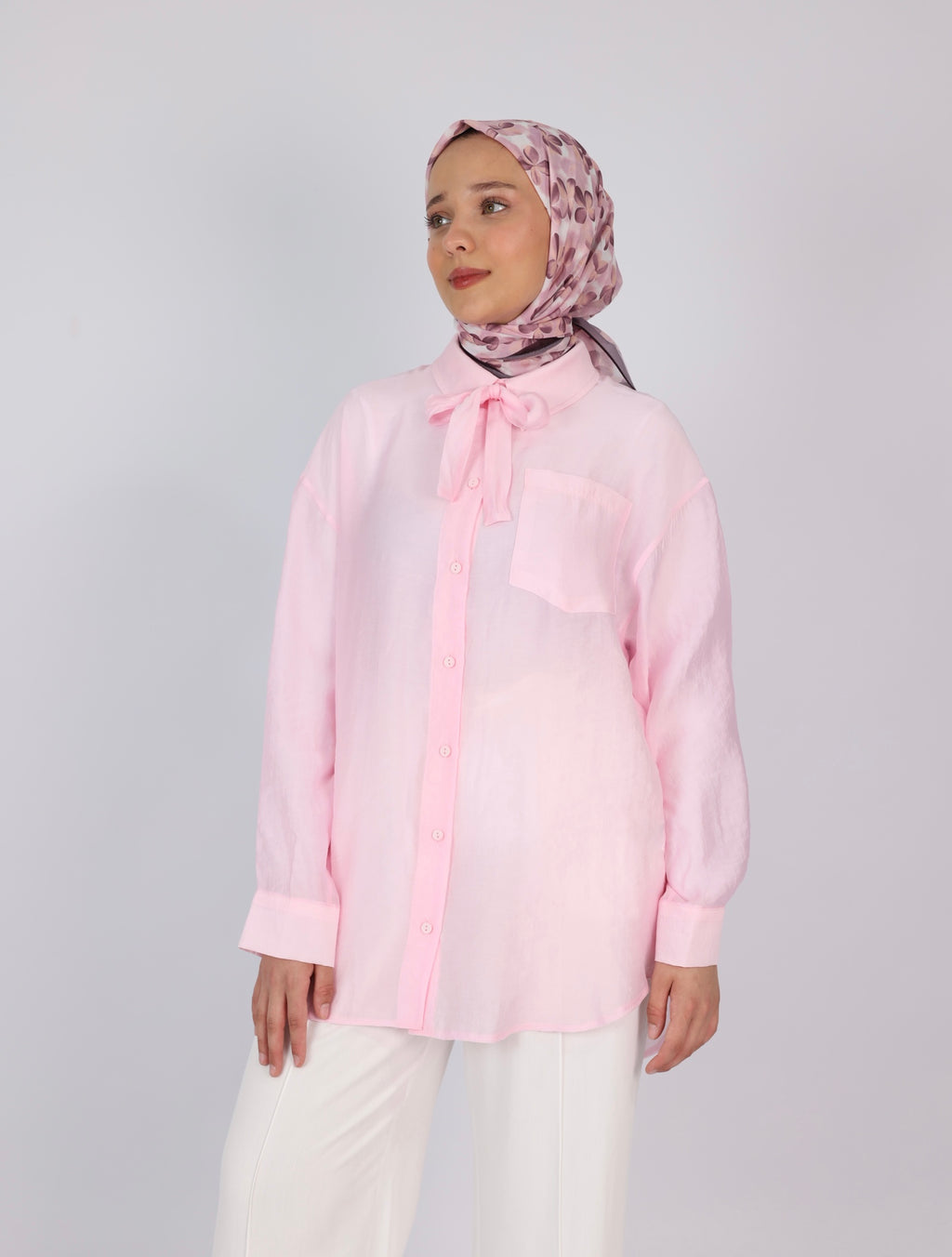 Oversize Yaka Detaylı Gömlek
