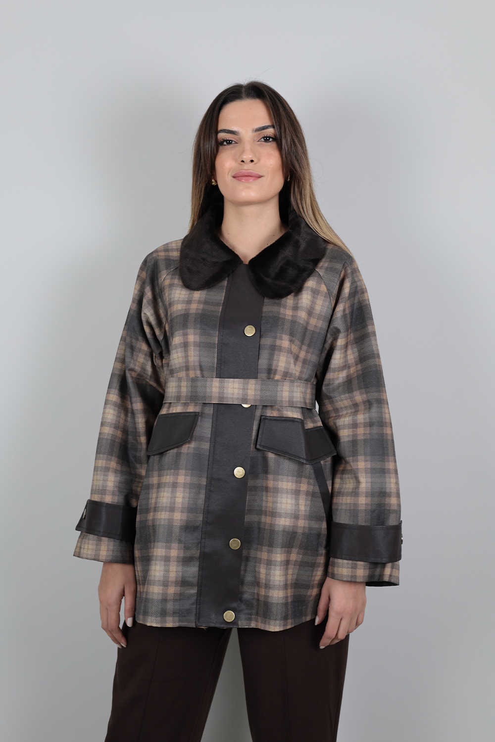 Desenli Ceket- Kahverengi