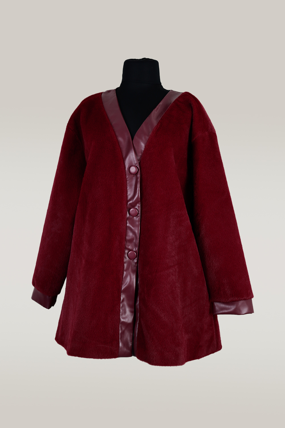 Deri Detay Kap - Bordo