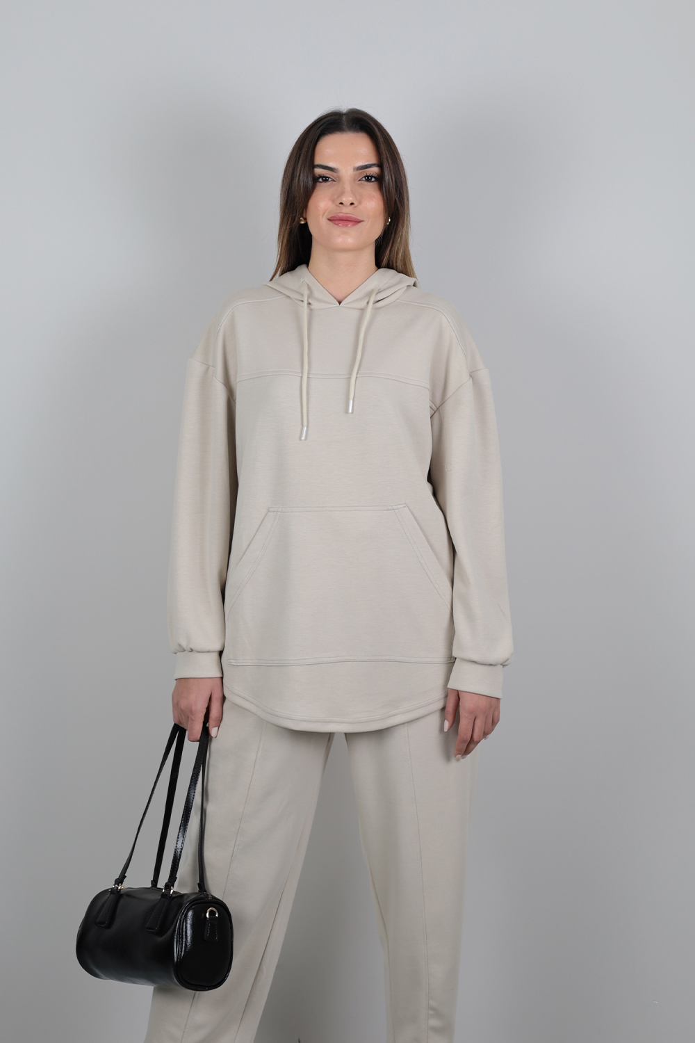 Kapşonlu Takım- Krem